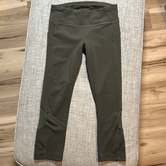 Lululemon Pace Rival Crop Leggings Dark Olive Green sz6‎ - Picture 6 of 8